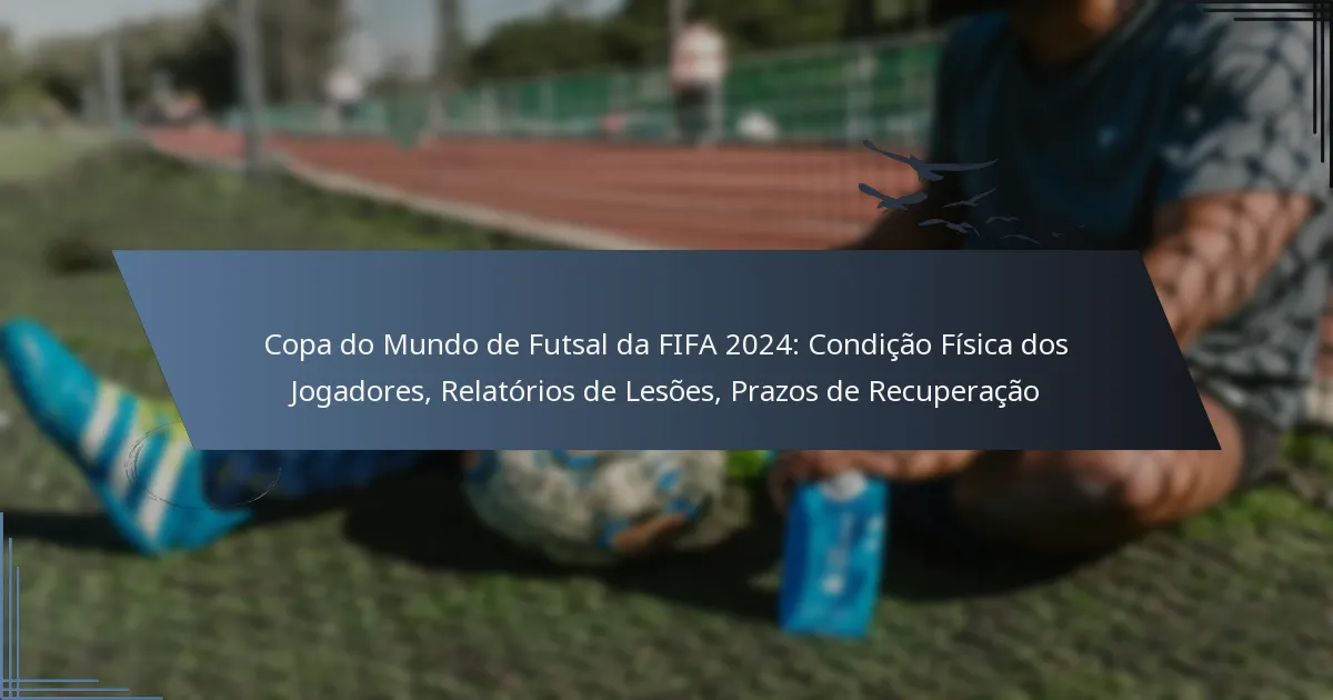 Copa do Mundo de Futsal da FIFA 2024: Condição Física dos Jogadores, Relatórios de Lesões, Prazos de Recuperação