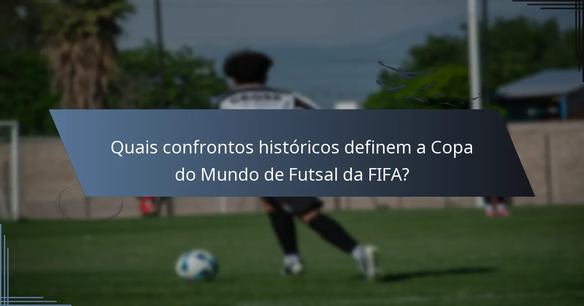 Quais confrontos históricos definem a Copa do Mundo de Futsal da FIFA?
